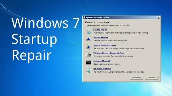 حل مشكلة Startup Repair لويندوز 7