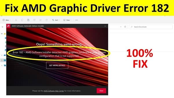 حل مشكلة error 182 amd