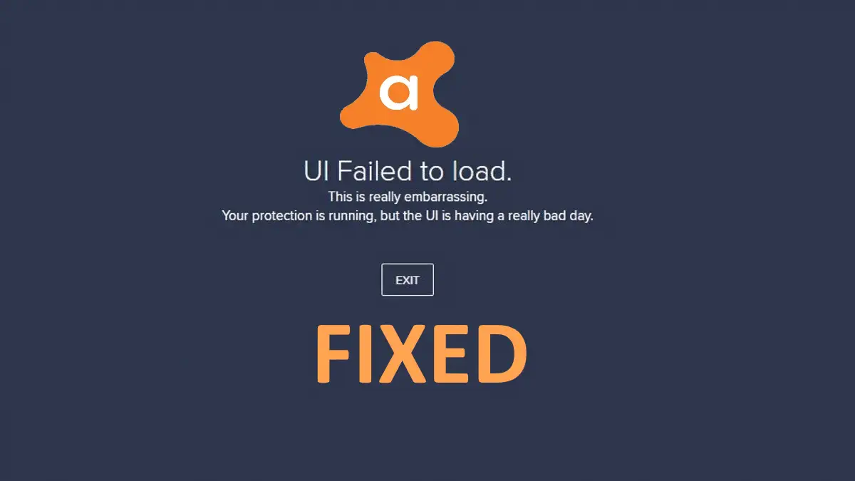 حل مشكلة ui failed to load avast