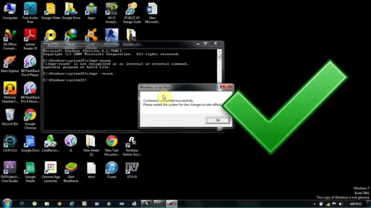 مشكلة genuine windows 7