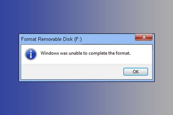 حل windows was unable to complete the format memory card