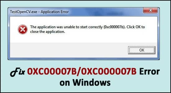مشكلة the application was unable to start correctly 0xc00007b