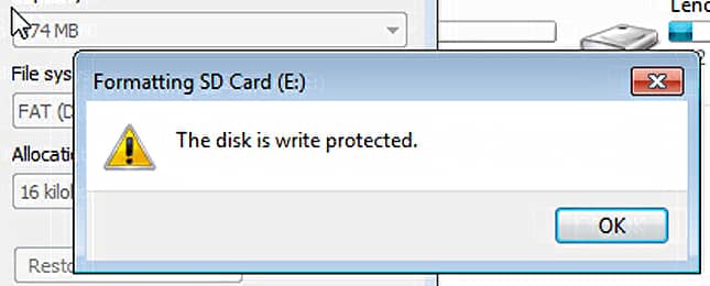 كيفية حل مشكلة the disk is write protected
